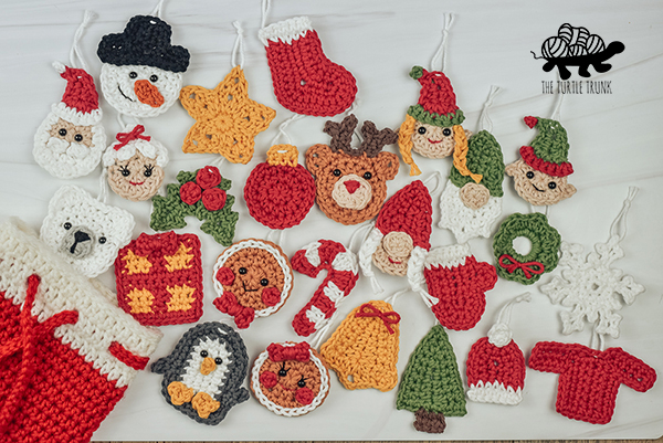 25 crochet Christmas appliques. 