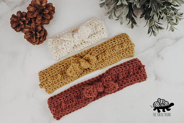 3 crochet headbands.