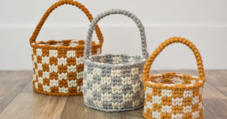 Checkered Basket Crochet Pattern