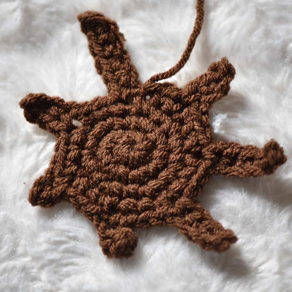 Close up of crochet chocolate sauce.