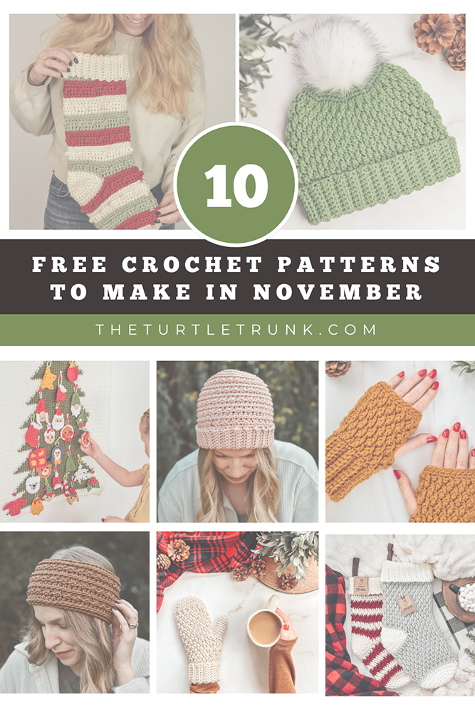 10 Crochet Patterns to Crochet in November Pinterest pin.