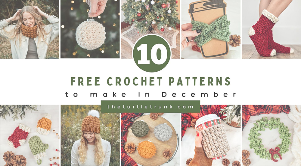 10 free crochet patterns to make in December by The Turtle Trunk.