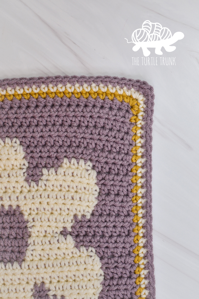 Single Crochet border for the Checkered Flower Blanket crochet pattern by The Turtle Trunk.